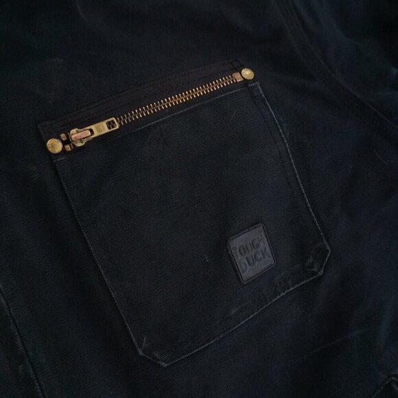 Vtg 90S Tough Duck Black Brown Corduroy Collar Heavyweight Cotton Detroit Jacket - Picture 9 of 16